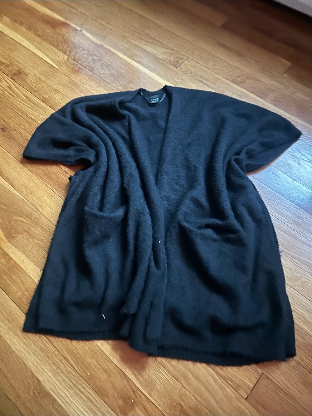 Aqua Black Open-Front Women's Cardigan Shrug